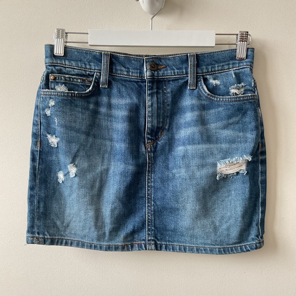 Joe's Jeans Blue Distressed Mini Skirt Waist Size 27